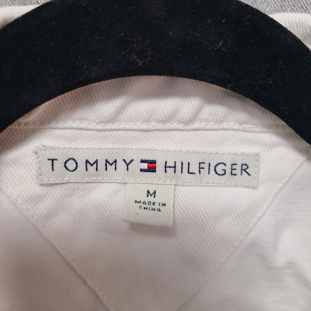 Y2k Vtg Tommy Hilfiger Women's Off-White Jean Jacket M - Picture 6 of 15